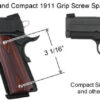 Sizing chart or comparison for 1911 model firearms