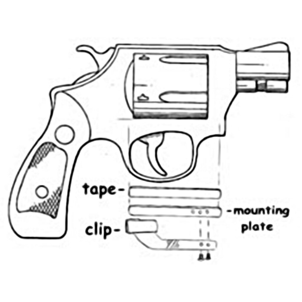 Belt clip – universal revolver – black or silver
