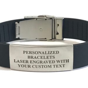 Engraved silicone band bracelet