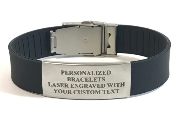 Engraved silicone band bracelet